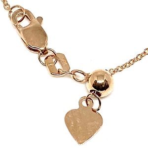 Solid 18K Rose Gold Rolo Cable Link Necklace-22"